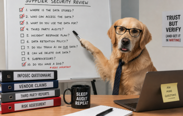 Amusing Photorealistic supplier security review with audit checklist and compliance questions