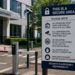 Sign with security related instructions