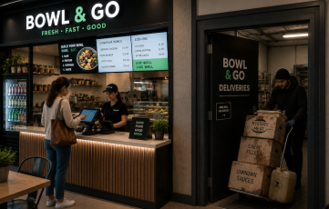 A fresh food outlet is taking a delivery of dubious looking food